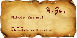 Mikola Zsanett névjegykártya